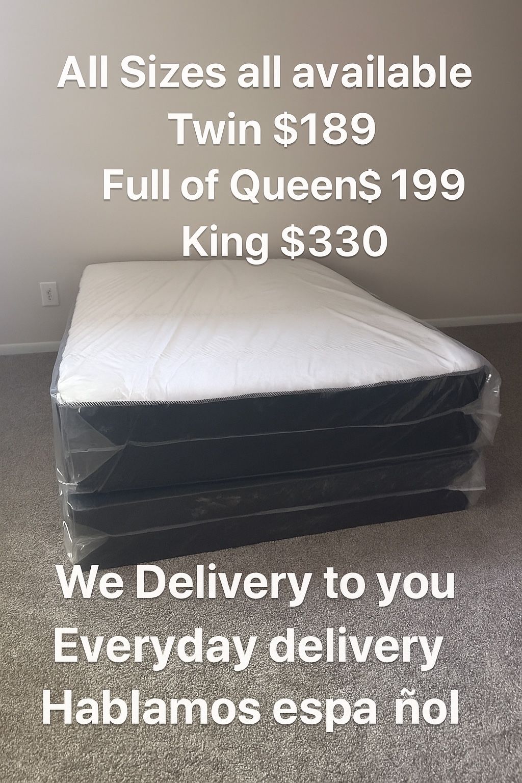 Queen Mattress Come With Free Box Spring - Same Day Delivery 