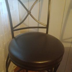 Beautiful Two Chairs. Counter Stool. Brown Faux  Leather. 
