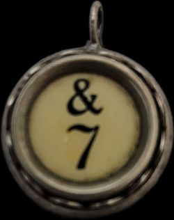 Antique typewriter button charm