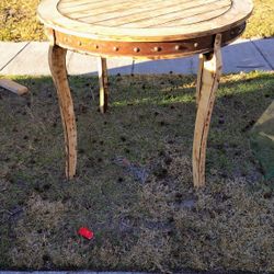 Bar Height Round Wooden Table