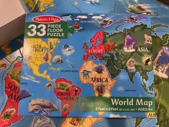 World Map Puzzle 33 Pieces 3ft x 2ft