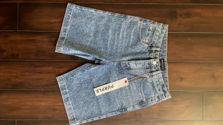 Rhinestone Purple Brand Jorts