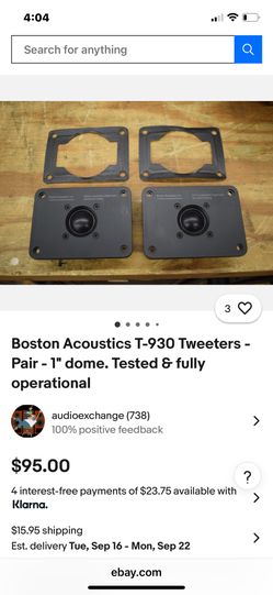 Boston Acoustic T-930 Tweeters 