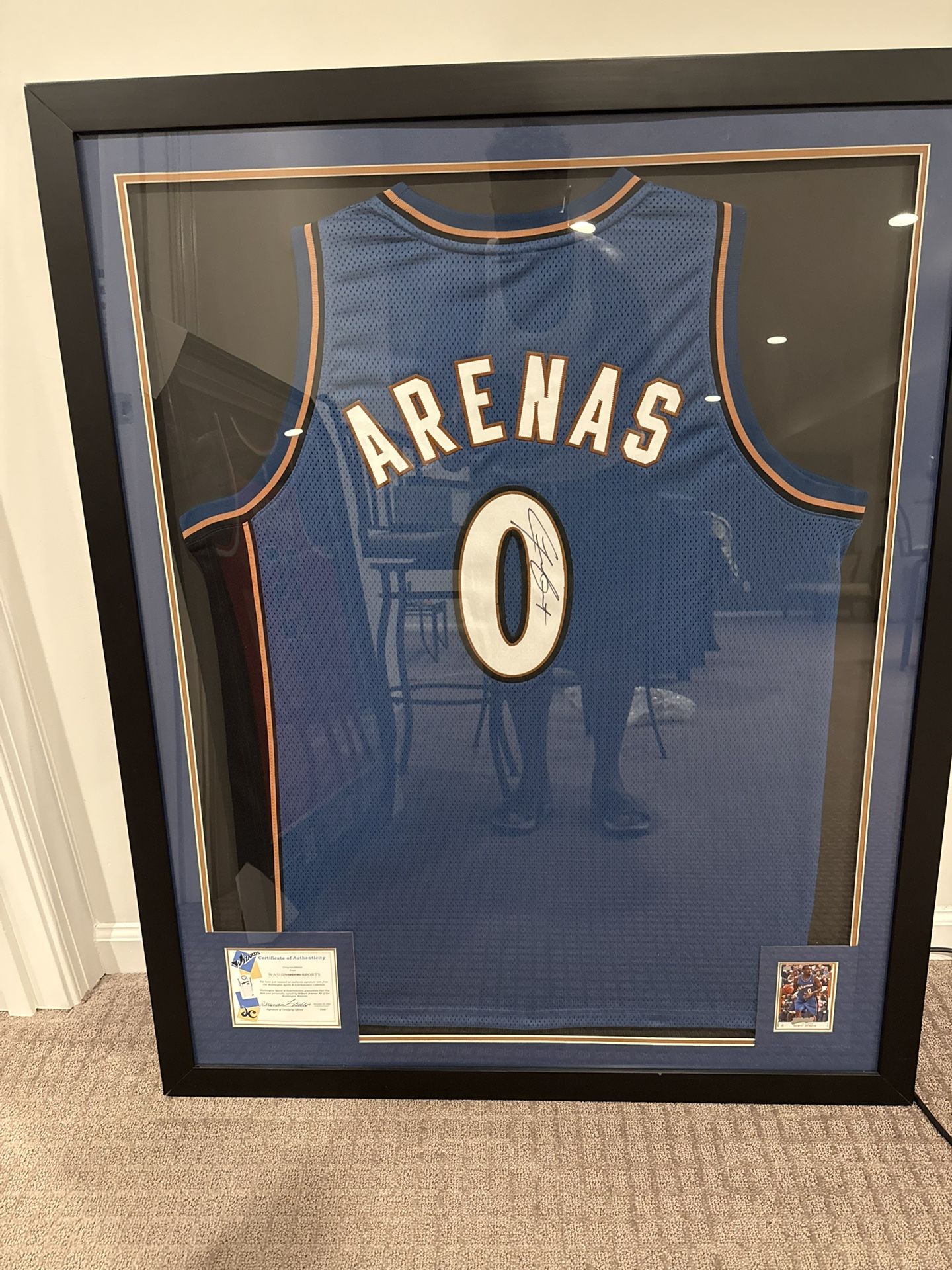 Gilbert Arenas Autographed Framed Jersey