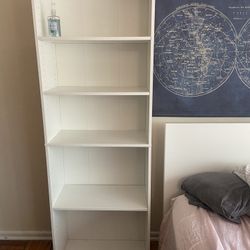 Tall White Bookshelf—like New!