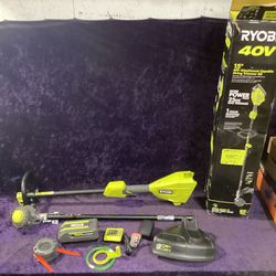 🧰🛠RYOBI 40V 15” Expand-It Attach. Capable String Trimmer w/4.0 Batt & Charger-LIGHTLY USED!-$120!🧰🛠