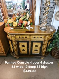 Painted Wood Console Cabinet with Drawers Another Time Around Furniture 
2811 E. Bell Road 
Phoenix Az 85032