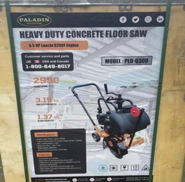 PALADIN PLD-Q300 Landhonor Walk Behind Concrete Cutoff Saw