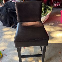 4 Leather Barstools