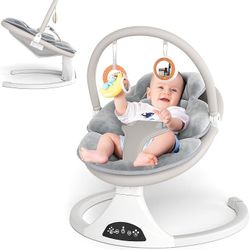 Brand New Baby Swings for Infants, Portable Baby Swing for Newborns with Bluetooth, Electric Infant Swing with 5 Speed Motions, 12 Soothing Melodies &