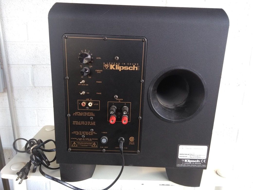 Klipsch KSW10 Home Theater Audio Subwoofer KSW10 Sub for Sale in