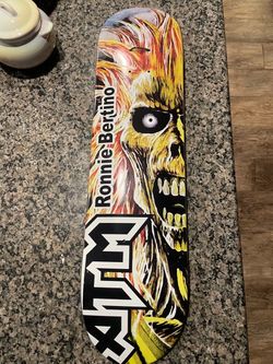 Early 2000’s ATM Ronnie Bertino Skateboard Deck Iron Maiden Eddie