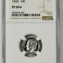1960 Silver Roosevelt Dime NGC Proof-69 ★