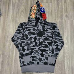 Black And Grey Bape Zip up 