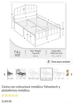 Yaheetech Full Size Metal Platform Bed Frame