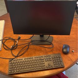 Dell 24” Monitor Keyboard And Mouse 