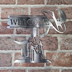 Metal Art - Welcome Sign Western Style