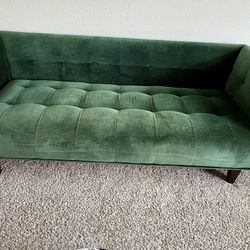 ARTICLE Pine Green Suede Sofa