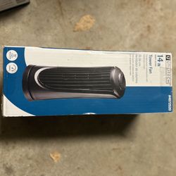 Utilitech 14-in 120-Volt 3-Speed Indoor Black Matte Oscillating Tower Fan