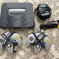 Nintendo 64 Console With Two Controllers
