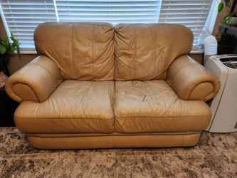Leather couch and loveseat