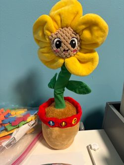 Spark Create Imagine Learning Bilingual Talking and Dancing Plush Sunflower, 14 inch, Light Features, Repeats What You Say