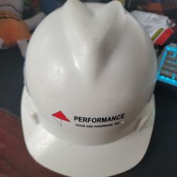 Construction Hard Hat Adjustable Leather Inside White  