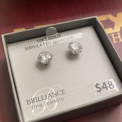 10k WG earrings BNIB