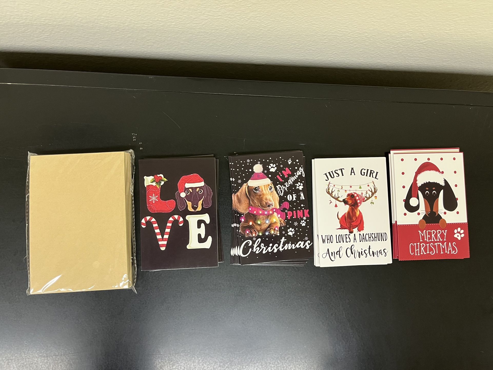 24 Dachshund Christmas Cards With Envelopes BLANK INSIDE