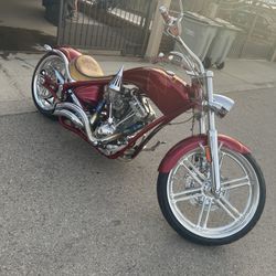 Big dog Pit bull Red Motorcycle 