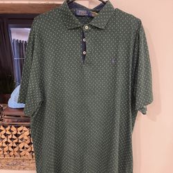 Mens Green With RL Letters XL Polo Shirt