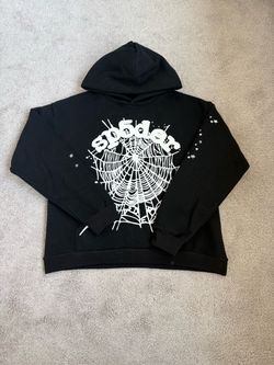 Black Spider Web Graphic Hoodie – Size L