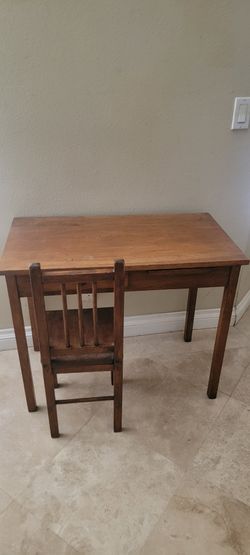 Antique School table with chair