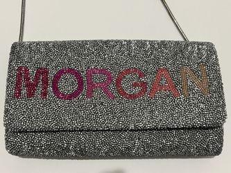 Island to East Side Silver Beaded Custom “MORGAN” Clutch Purse - BEAUTIFUL Bag! NEW