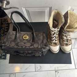 Used Coach Hand Bag & Size 7.5 Coach Shoes 