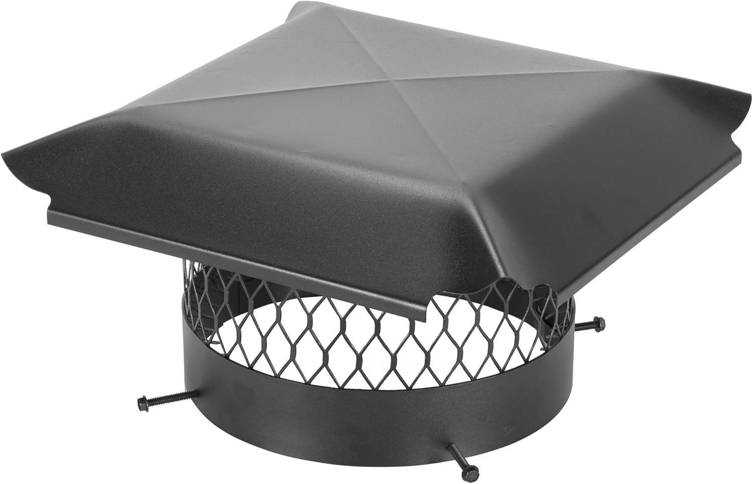 Draft King CBO10 Round Bolt On Black Galvanized Steel Single Flue Chimney Cap, 10" Diameter
