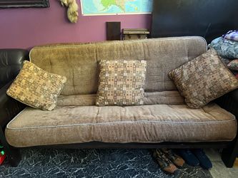 Sofa bed with wooden frame