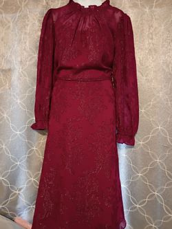 Maggy London Burgundy Long-Sleeve Dress
