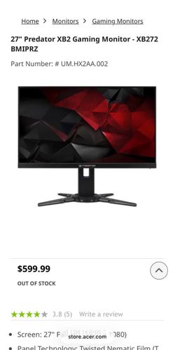 Predator xb272 gaming monitor