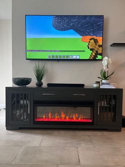 Electric fireplace entertainment center