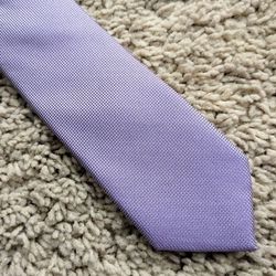 Express men's slim skinny grenadine textured necktie 100% silk lilac purple lavender solid color neck tie