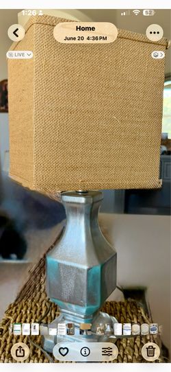 Vintage 1970s Table Lamp with Burlap Shade