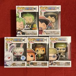 Funko Pop Animation One Piece Luffy Zoro Nami Usopp Carrot Bundle.