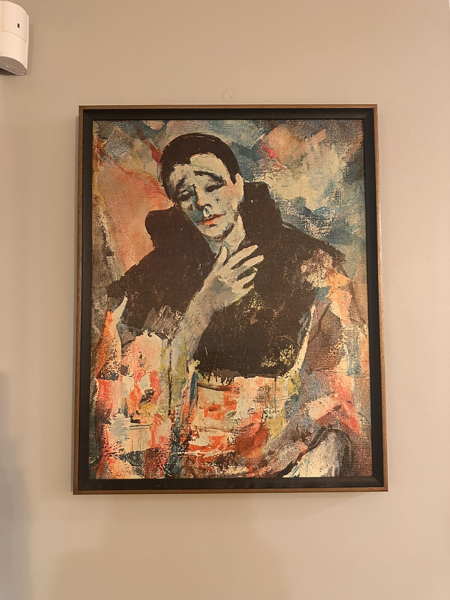 30x24 inch Sad Clown Face Painting (in wood frame)