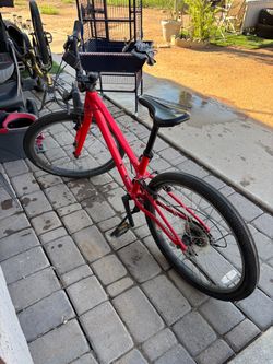 Red Mountain Bike with Black Tires