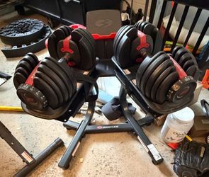 Bowflex weights w/ stand