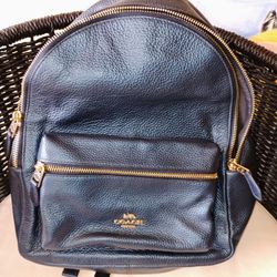 COACH backpack leather BLK
