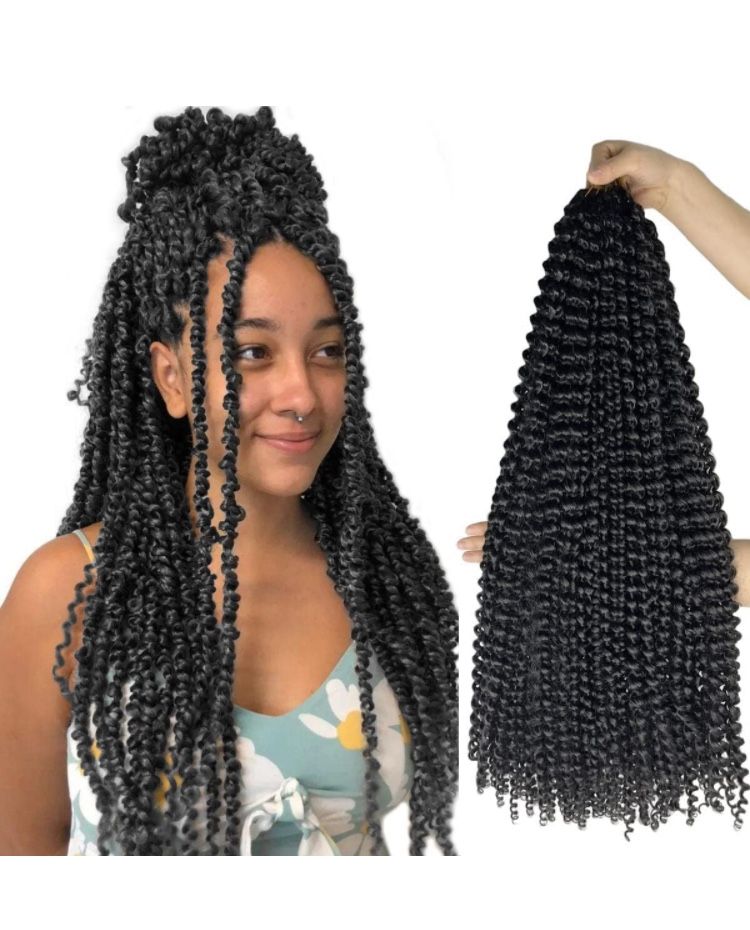 Passion Twist Hair 24 Inch 7 Packs Water Wave Crochet Hair Briads Pre-looped Braiding Hair Synthetic Crochet Hair For Black Women(24in, 7pack, 1b)