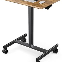 Adjustable Height Sitting Or Standing Desk With Wheels
