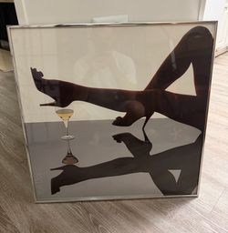 Vintage Yuri Dojc Art Print Poster Woman High Heels Martini Glass Portrait